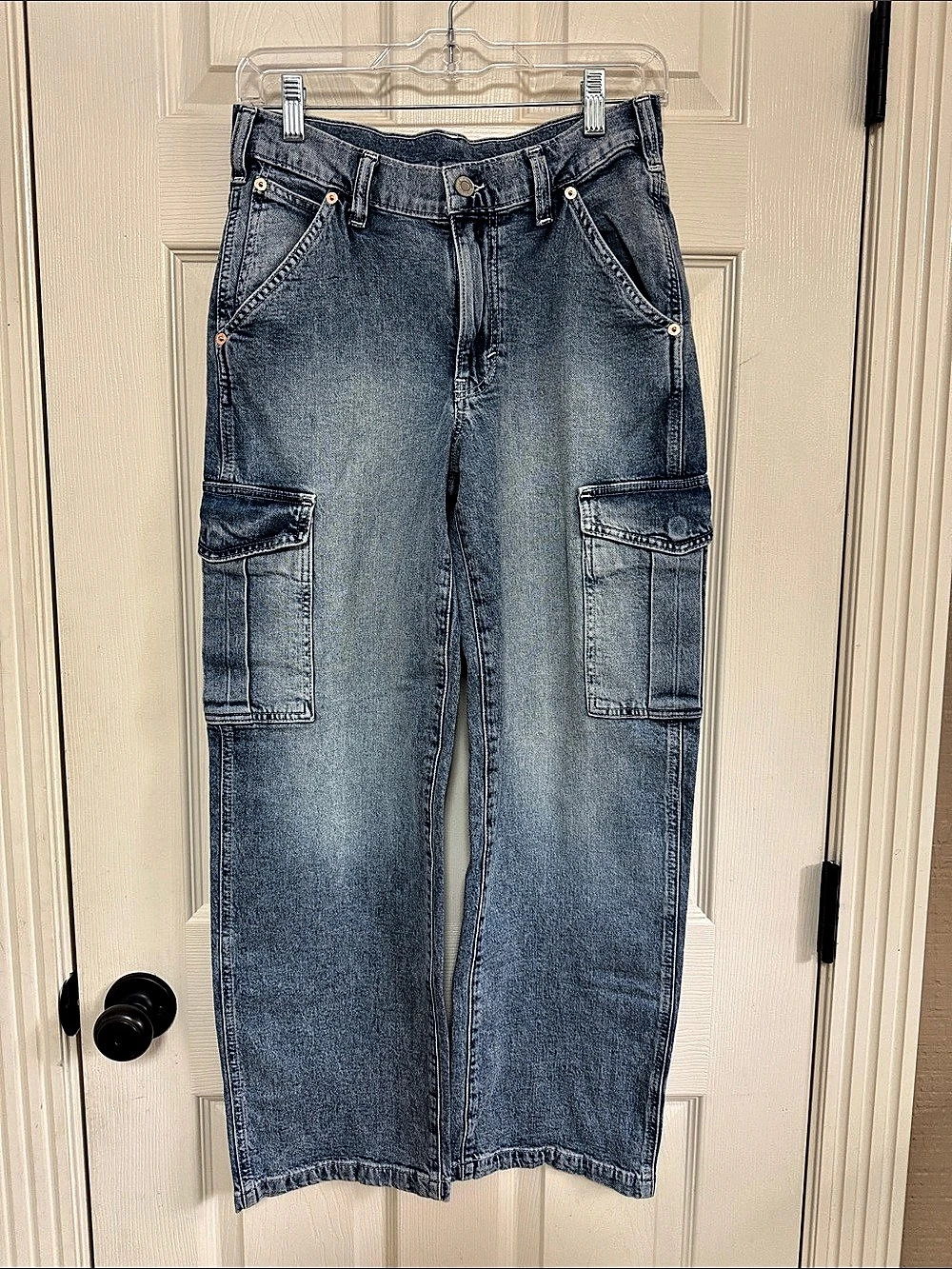 GAP Mid Rise '90s Loose Cargo Jeans Blue Waist 26 / 2p